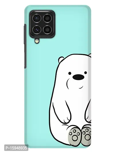 JugaaduStore Designer Printed Slim Fit Hard Case Back Cover for Samsung Galaxy F62 | Ice Cold Cute Bear (Polycarbonate)