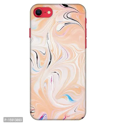 JugaaduStore Designer Printed Slim Fit Hard Case Back Cover for Apple iPhone SE (2020) / iPhone 7 / iPhone 8 | Classy Orange Marble (Polycarbonate)