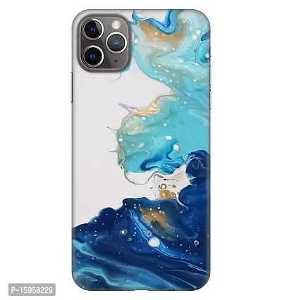 JugaaduStore Designer Printed Slim Fit Hard Case Back Cover for Apple iPhone 11 Pro Max | Blue Liquid Marble (Polycarbonate)