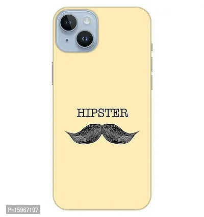 JugaaduStore Designer Printed Slim Fit Hard Case Back Cover for Apple iPhone 14 Plus | Hipster Moustache (Polycarbonate)-thumb0