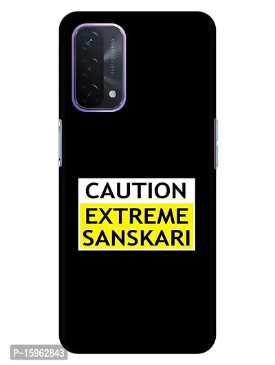 JugaaduStore Designer Printed Slim Fit Hard Case Back Cover for Oppo A74 5G | Extreme Sanskari (Polycarbonate)