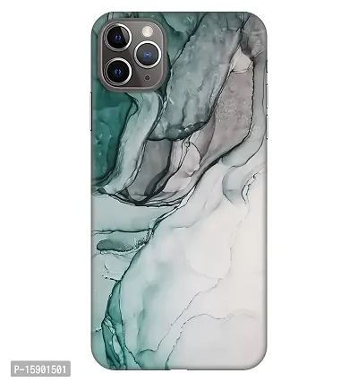 JugaaduStore Designer Printed Slim Fit Hard Case Back Cover for Apple iPhone 11 Pro | Green Grey Marble (Polycarbonate)-thumb0