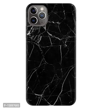 JugaaduStore Designer Printed Slim Fit Hard Case Back Cover for Apple iPhone 11 Pro | Classy Black Marble (Polycarbonate)