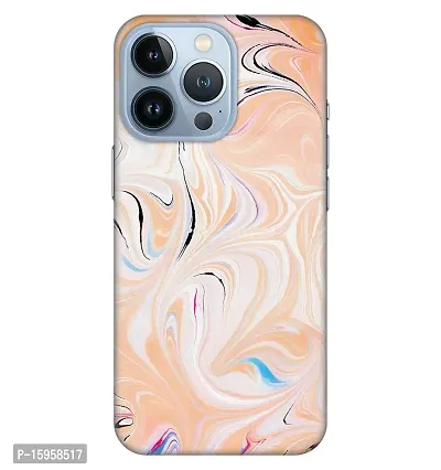 JugaaduStore Designer Printed Slim Fit Hard Case Back Cover for Apple iPhone 13 Pro Max | Classy Orange Marble (Polycarbonate)