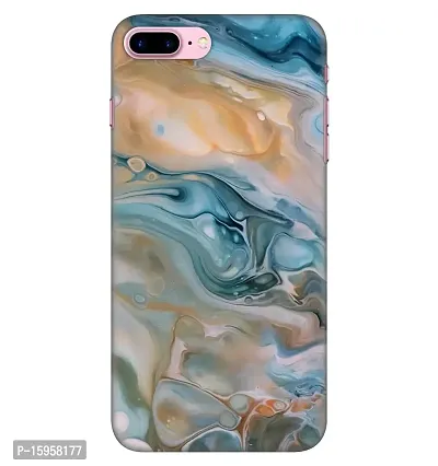 JugaaduStore Designer Printed Slim Fit Hard Case Back Cover for Apple iPhone 7 Plus/iPhone 8 Plus | Liquid Turquoise Marble (Polycarbonate)