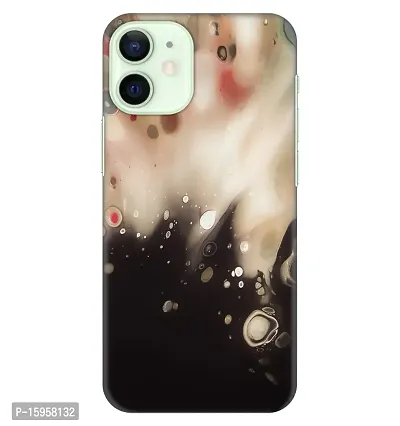 JugaaduStore Designer Printed Slim Fit Hard Case Back Cover for Apple iPhone 12 Mini | Liquid Almond White Marble (Polycarbonate)