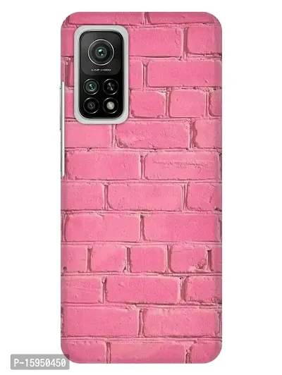 JugaaduStore Designer Printed Slim Fit Hard Case Back Cover for Xiaomi Mi 10T 5G / Mi 10T Pro 5G | Pink Bricks Wall (Polycarbonate)-thumb0
