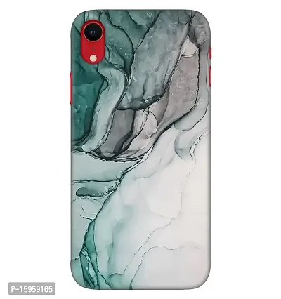 JugaaduStore Designer Printed Slim Fit Hard Case Back Cover for Apple iPhone XR | Green Grey Marble (Polycarbonate)