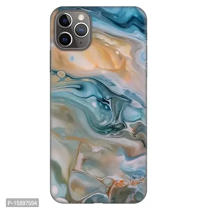 JugaaduStore Designer Printed Slim Fit Hard Case Back Cover for Apple iPhone 11 Pro | Liquid Turquoise Marble (Polycarbonate)-thumb0
