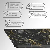 jugaadustore slim fit hard case back cover for apple iphone 12 mini - classy black marble mariegold veins texture-thumb2