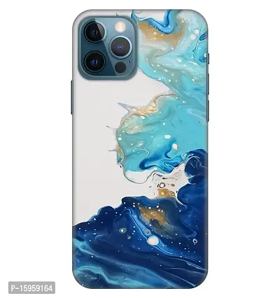 JugaaduStore Designer Printed Slim Fit Hard Case Back Cover for Apple iPhone 12 Pro/iPhone 12 | Blue Liquid Marble (Polycarbonate)