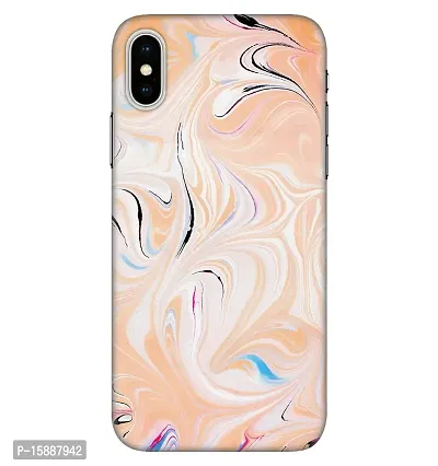 JugaaduStore Designer Printed Slim Fit Hard Case Back Cover for Apple iPhone X/iPhone Xs | Classy Orange Marble (Polycarbonate)-thumb0