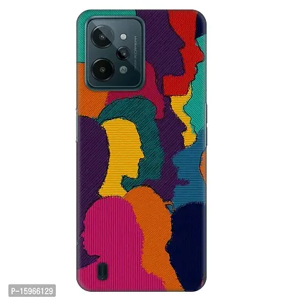 JugaaduStore Designer Printed Slim Fit Hard Case Back Cover for Realme C31 | Colourful Heads (Polycarbonate)-thumb0
