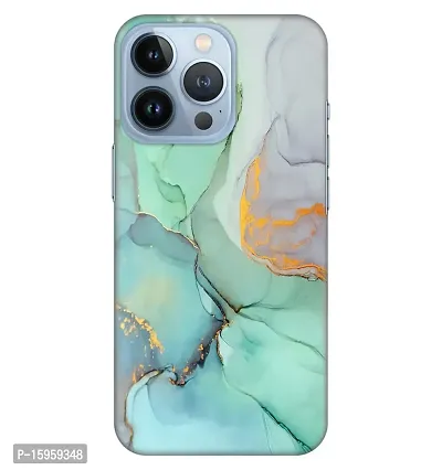 JugaaduStore Designer Printed Slim Fit Hard Case Back Cover for Apple iPhone 13 Pro | Magic Mint Marble (Polycarbonate)
