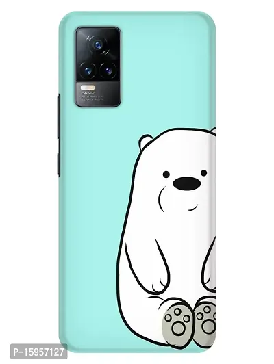 JugaaduStore Designer Printed Slim Fit Hard Case Back Cover for Vivo Y73 / Vivo V21e 4G | Ice Cold Cute Bear (Polycarbonate)