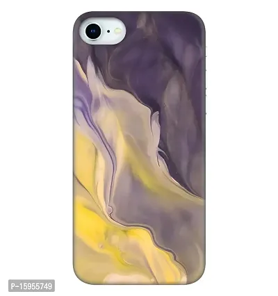 JugaaduStore Designer Printed Slim Fit Hard Case Back Cover for Apple iPhone 8 / iPhone 7 / iPhone SE (2022) | Yellow Purple Liquid Marble (Polycarbonate)-thumb0