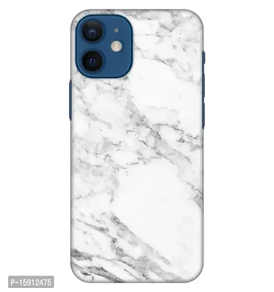 JugaaduStore Designer Printed Slim Fit Hard Case Back Cover for Apple iPhone 12 / iPhone 12 Pro | Classy White Marble (Polycarbonate)-thumb0