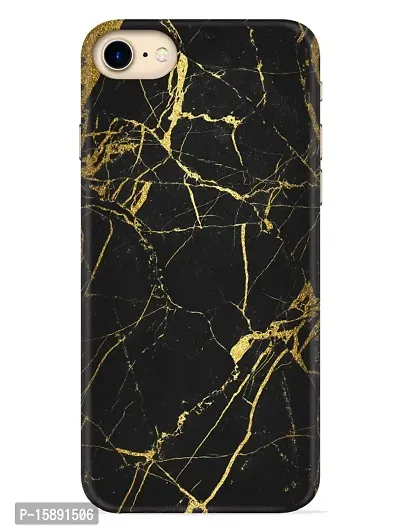 JugaaduStore Designer Printed Slim Fit Hard Case Back Cover for Apple iPhone 7 / iPhone 8 / iPhone SE (2022) | Classy Golden Black Marble (Polycarbonate)