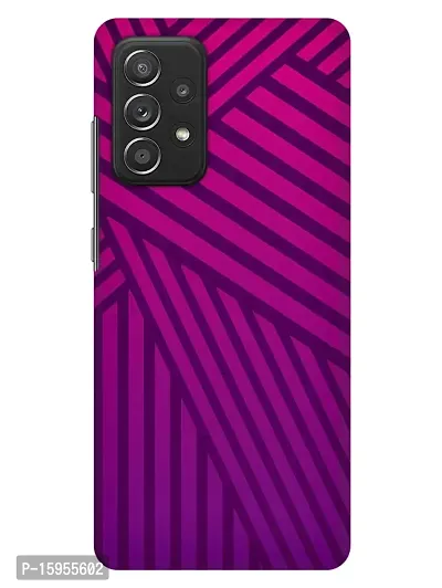 JugaaduStore Designer Printed Slim Fit Hard Case Back Cover for Samsung Galaxy A52s 5G / Samsung Galaxy A52 / Samsung Galaxy A52 5G | Indigo Pink Stripes (Polycarbonate)