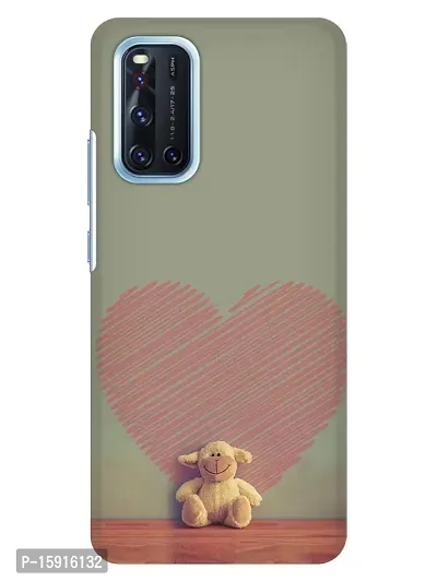 JugaaduStore Designer Printed Slim Fit Hard Case Back Cover for Vivo V19 | Love Teddy (Polycarbonate)