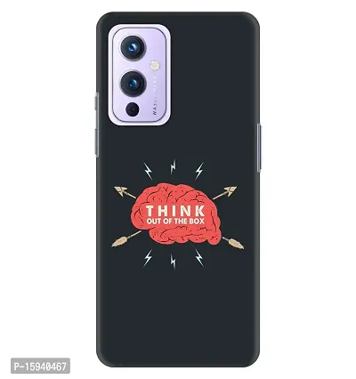 JugaaduStore Designer Printed Slim Fit Hard Case Back Cover for OnePlus 9 | Think Out of Box (Polycarbonate)