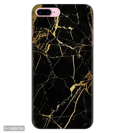 JugaaduStore Designer Printed Slim Fit Hard Case Back Cover for Apple iPhone 7 Plus/iPhone 8 Plus | Classy Golden Black Marble (Polycarbonate)