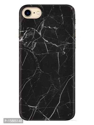 JugaaduStore Designer Printed Slim Fit Hard Case Back Cover for Apple iPhone 7 / iPhone 8 / iPhone SE (2022) | Classy Black Marble (Polycarbonate)-thumb0
