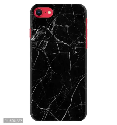 JugaaduStore Designer Printed Slim Fit Hard Case Back Cover for Apple iPhone SE (2020) / iPhone 7 / iPhone 8 | Classy Black Marble (Polycarbonate)