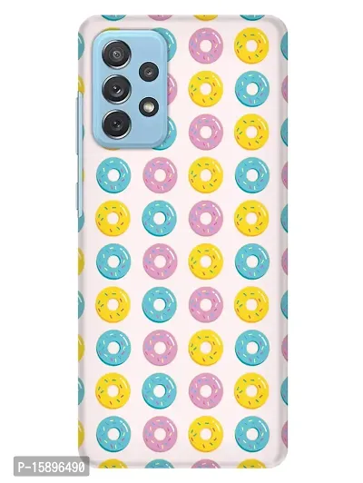 JugaaduStore Designer Printed Slim Fit Hard Case Back Cover for Samsung Galaxy A72 / Samsung Galaxy A72 5G | Multicolour Donuts (Polycarbonate)