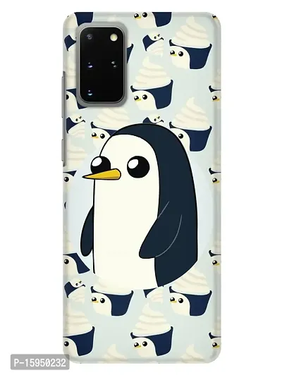 JugaaduStore Designer Printed Slim Fit Hard Case Back Cover for Samsung Galaxy S20+ | Cute Penguin Chicks (Polycarbonate)