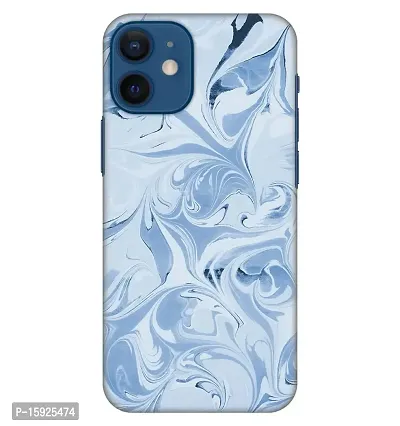 JugaaduStore Designer Printed Slim Fit Hard Case Back Cover for Apple iPhone 12 / iPhone 12 Pro | Classy Blue Marble (Polycarbonate)