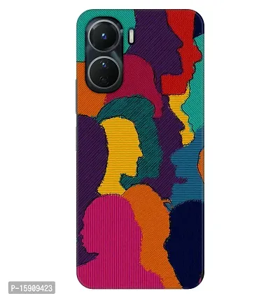 JugaaduStore Designer Printed Slim Fit Hard Case Back Cover for Vivo Y16 | Colourful Heads (Polycarbonate)