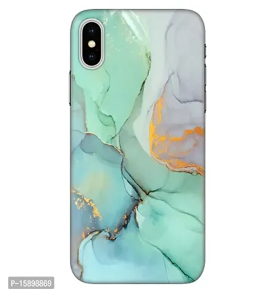JugaaduStore Designer Printed Slim Fit Hard Case Back Cover for Apple iPhone X/iPhone Xs | Magic Mint Marble (Polycarbonate)