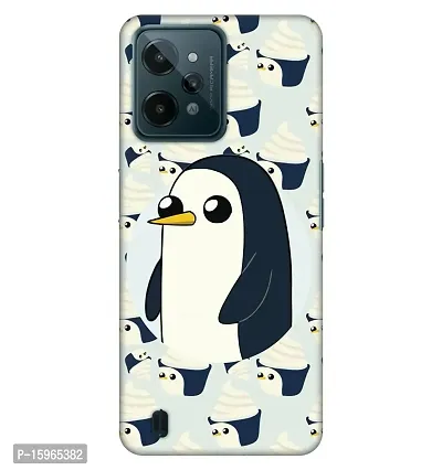 JugaaduStore Designer Printed Slim Fit Hard Case Back Cover for Realme C31 | Cute Penguin Chicks (Polycarbonate)