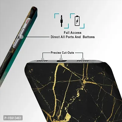 jugaadustore slim fit hard case back cover for apple iphone 12 mini - classy black marble mariegold veins texture-thumb2