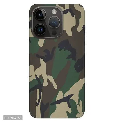 JugaaduStore Designer Printed Slim Fit Hard Case Back Cover for Apple iPhone 14 Pro | Jungle Camouflage (Polycarbonate)