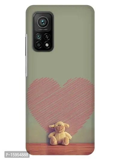 JugaaduStore Designer Printed Slim Fit Hard Case Back Cover for Xiaomi Mi 10T Pro 5G / Mi 10T 5G | Love Teddy (Polycarbonate)