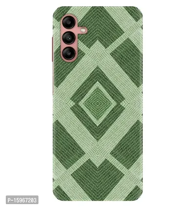 JugaaduStore Designer Printed Slim Fit Hard Case Back Cover for Samsung Galaxy A04s / Samsung Gaalaxy A13 5G | Green Fabric Texture (Polycarbonate)