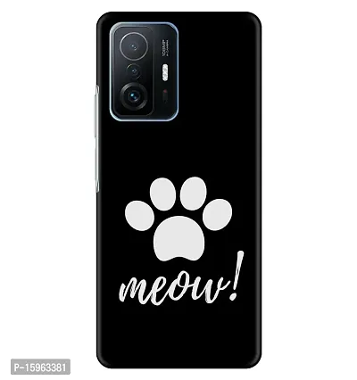 JugaaduStore Designer Printed Slim Fit Hard Case Back Cover for Xiaomi 11T Pro/Xiaomi 11T | Meow (Polycarbonate)