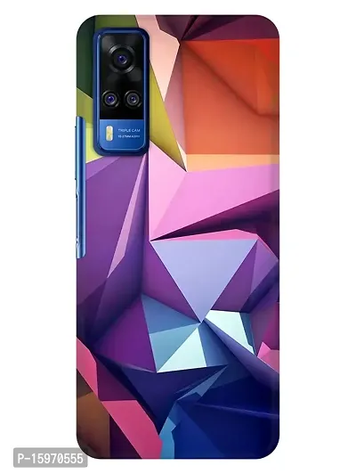JugaaduStore Designer Printed Slim Fit Hard Case Back Cover for Vivo Y51 / Vivo Y31 / Vivo Y51A / Vivo Y53s | Bright Poly Pattern (Polycarbonate)