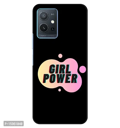 JugaaduStore Designer Printed Slim Fit Hard Case Back Cover for Vivo Y75 5G / Vivo T1 5G / iQOO Z6 5G | The Girl Power (Polycarbonate)