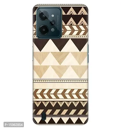 JugaaduStore Designer Printed Slim Fit Hard Case Back Cover for Realme C31 | Walnut Aztec Tribal (Polycarbonate)-thumb0