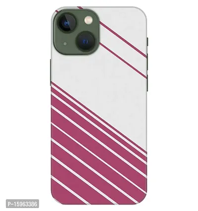 JugaaduStore Designer Printed Slim Fit Hard Case Back Cover for Apple iPhone 13 Mini | Royal Heath Stripes (Polycarbonate)