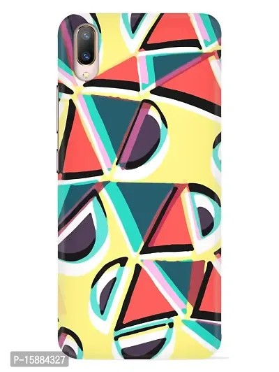 JugaaduStore Designer Printed Slim Fit Hard Case Back Cover for Vivo V11 Pro | Pastel Triangles (Polycarbonate)-thumb0