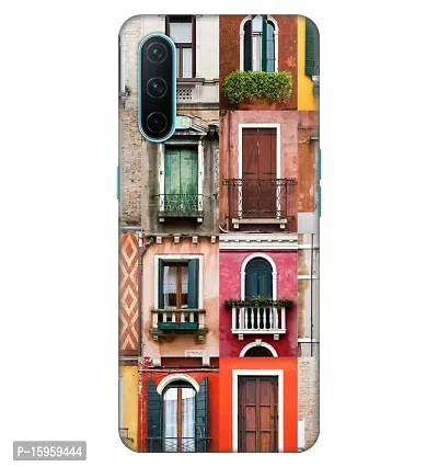 JugaaduStore Designer Printed Slim Fit Hard Case Back Cover for OnePlus Nord CE 5G | Wall Full of Windows (Polycarbonate)
