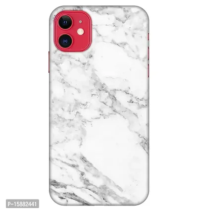 JugaaduStore Designer Printed Slim Fit Hard Case Back Cover for Apple iPhone 11 | Classy White Marble (Polycarbonate)