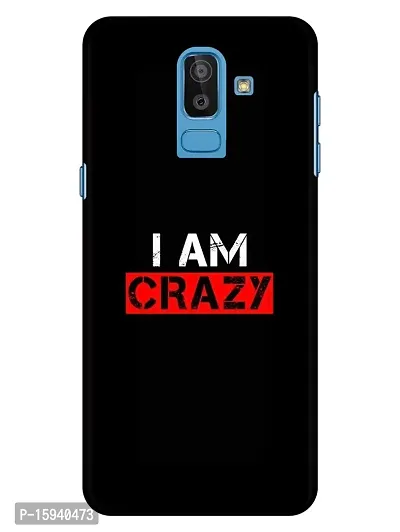 JugaaduStore Designer Printed Slim Fit Hard Case Back Cover for Samsung Galaxy J8 / Samsung Galaxy A6 Plus | I Am Crazy (Polycarbonate)