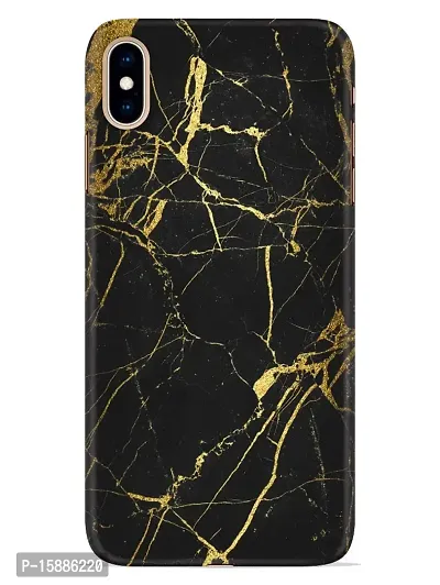 JugaaduStore Designer Printed Slim Fit Hard Case Back Cover for Apple iPhone Xs Max | Classy Golden Black Marble (Polycarbonate)