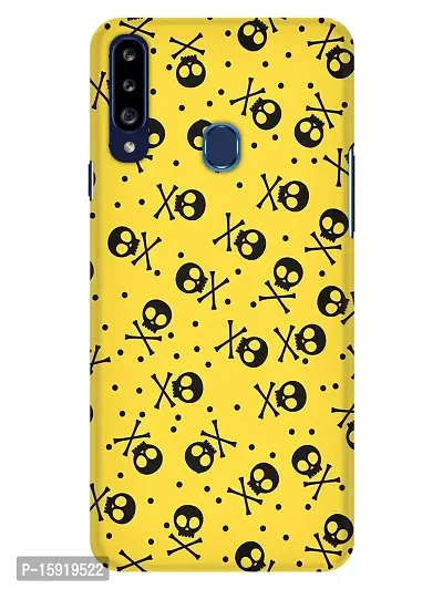 JugaaduStore Designer Printed Slim Fit Hard Case Back Cover for Samsung Galaxy A20s | Skull Stamping (Polycarbonate)