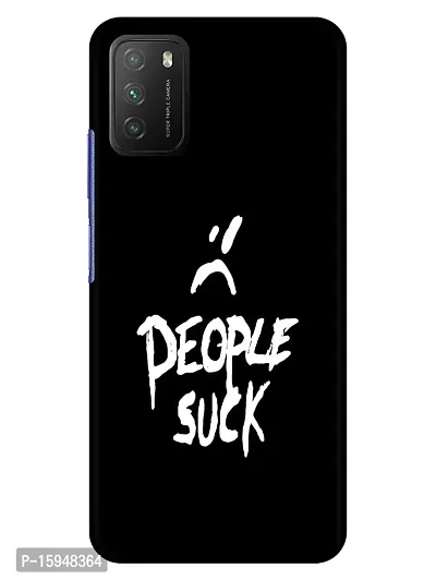 JugaaduStore Designer Printed Slim Fit Hard Case Back Cover for Xiaomi Poco M3 | People Suck Quote (Polycarbonate)-thumb0